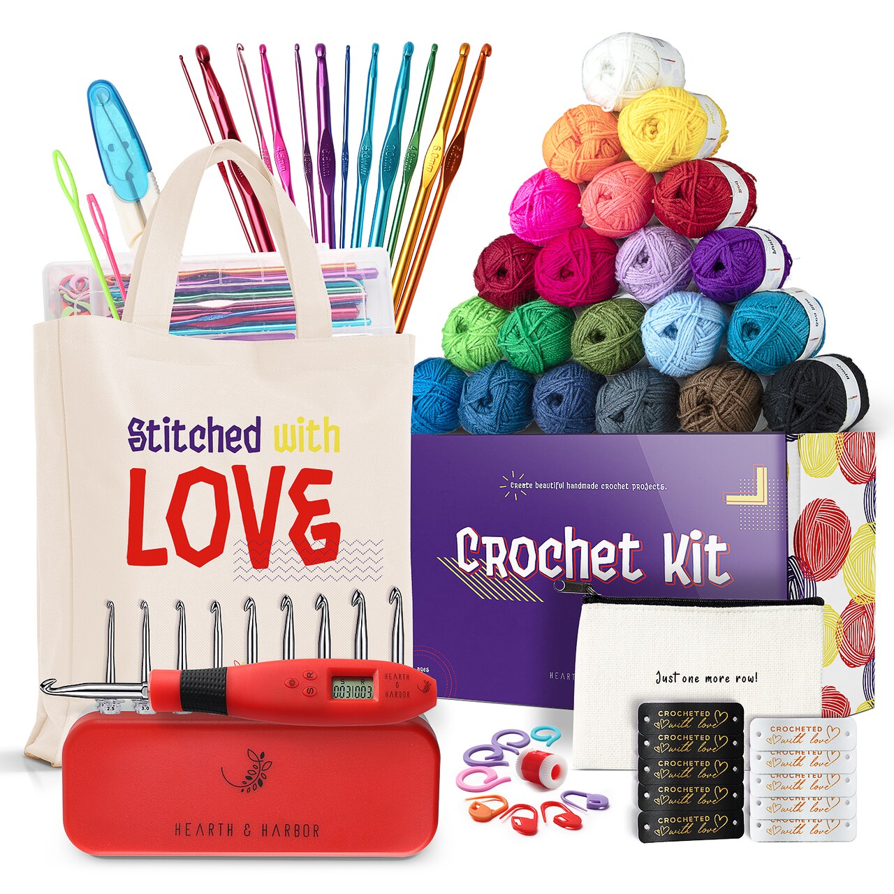 Hearth & Harbor Crochet Kit with Digital Counting Crochet Hook Set